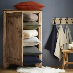 Taie D'Oreiller, Traversin|EMINZA Taie d'oreiller carrée flanelle de coton (63 x 63 cm) Nina Ficelle