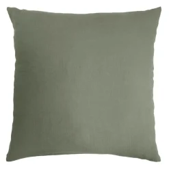 Taie D'Oreiller, Traversin|EMINZA Taie d'oreiller carrée gaze de coton (80 x 80 cm) Gaïa Vert romarin