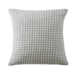 Taie D'Oreiller, Traversin|EMINZA Taie d'oreiller carrée gaze de coton (60 x 60 cm) Gaïa vichy Vert romarin