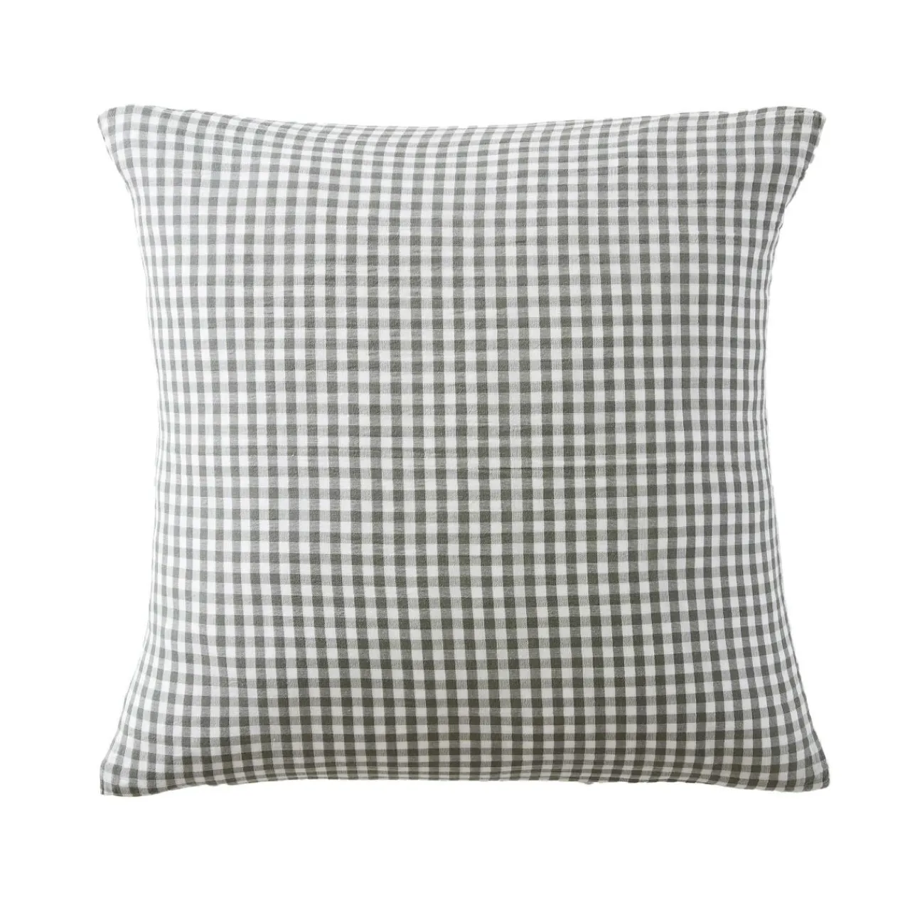 Taie D'Oreiller, Traversin|EMINZA Taie d'oreiller carrée gaze de coton (60 x 60 cm) Gaïa vichy Vert romarin