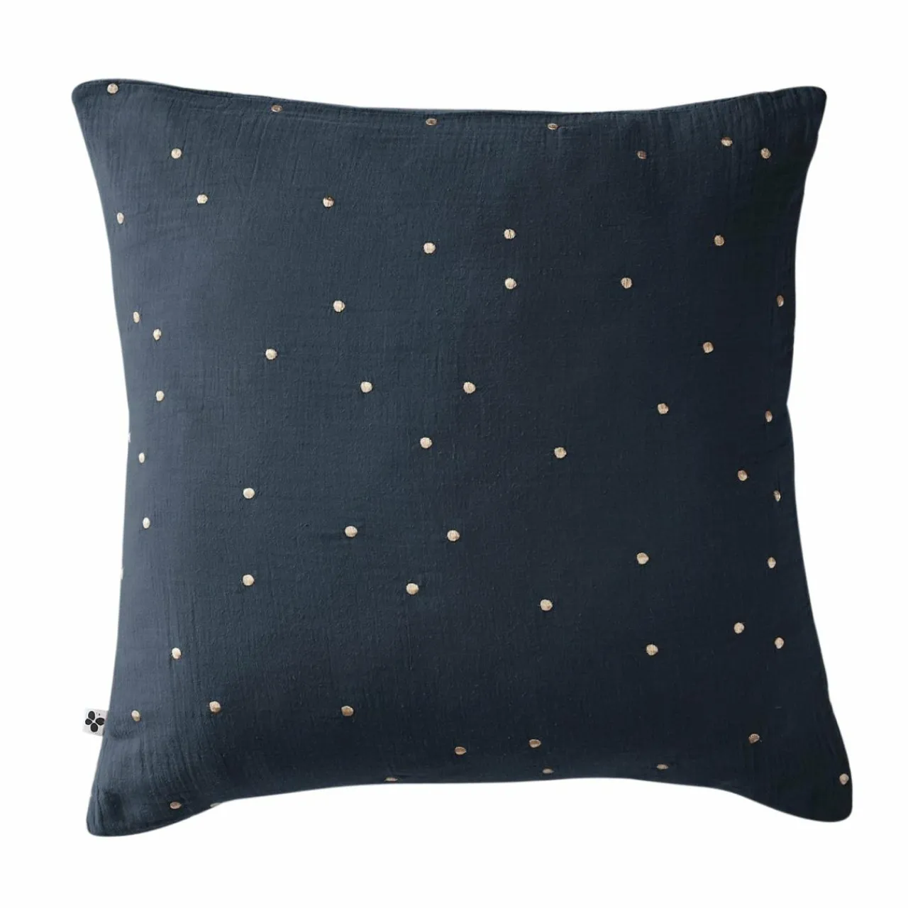 Taie D'Oreiller, Traversin|EMINZA Taie d'oreiller carrée gaze de coton (60 x 60 cm) Gaïa Chic Bleu nuit