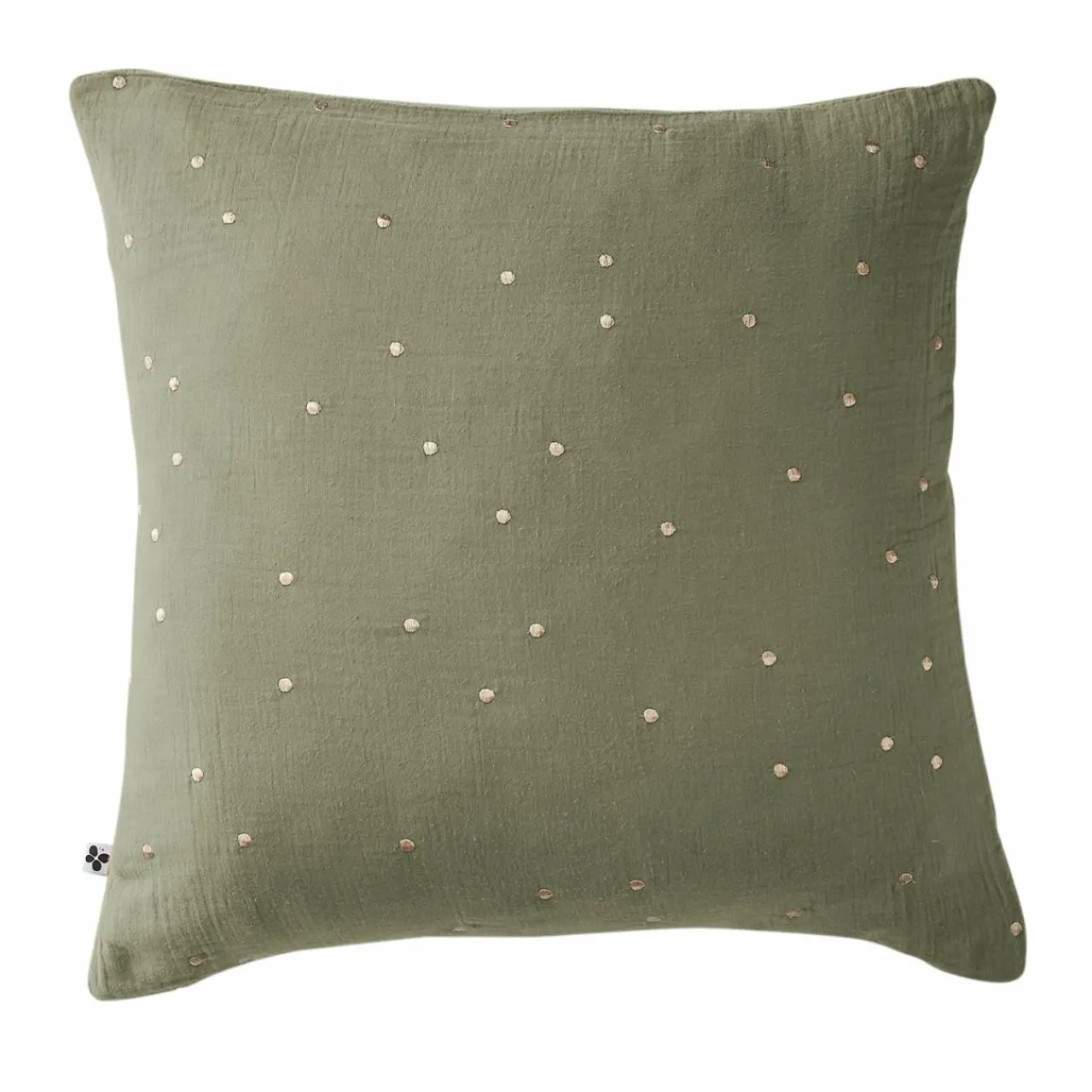 Taie D'Oreiller, Traversin|EMINZA Taie d'oreiller carrée gaze de coton (60 x 60 cm) Gaïa Chic Vert romarin