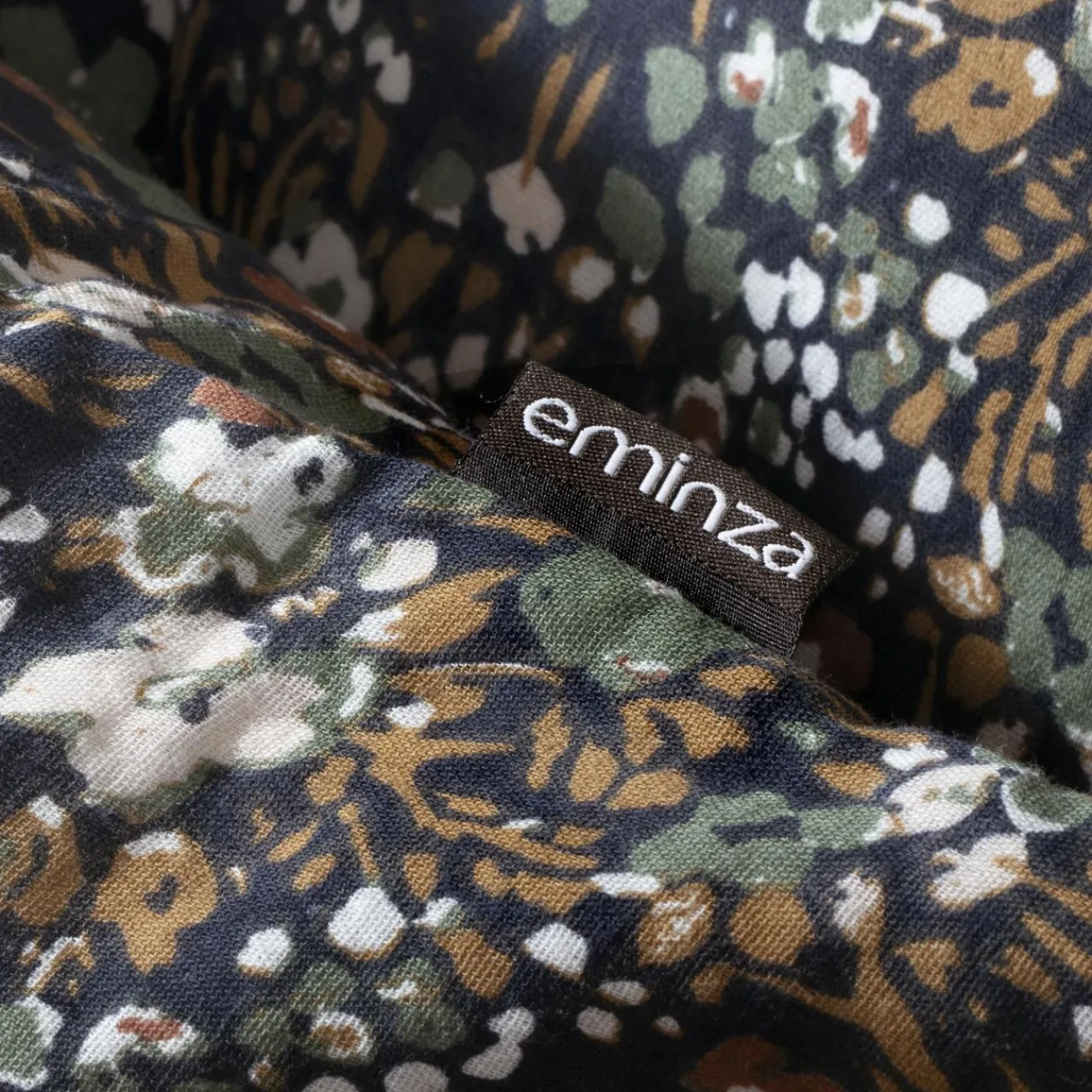 Taie D'Oreiller, Traversin|EMINZA Taie d'oreiller carrée gaze de coton (60 x 60 cm) Constance Bleu nuit