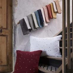 Taie D'Oreiller, Traversin|EMINZA Taie d'oreiller carrée gaze de coton (60 x 60 cm) Gaïa Chic Camel