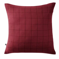 Taie D'Oreiller, Traversin|EMINZA Taie d'oreiller carrée gaze de coton (60 x 60 cm) Gaïa Match Lie de vin Bordeaux