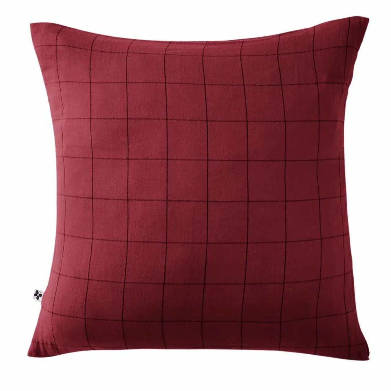 Taie D'Oreiller, Traversin|EMINZA Taie d'oreiller carrée gaze de coton (60 x 60 cm) Gaïa Match Lie de vin Bordeaux