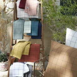 Taie D'Oreiller, Traversin|EMINZA Taie d'oreiller carrée gaze de coton (60 x 60 cm) Gaïa Match Lie de vin Bordeaux