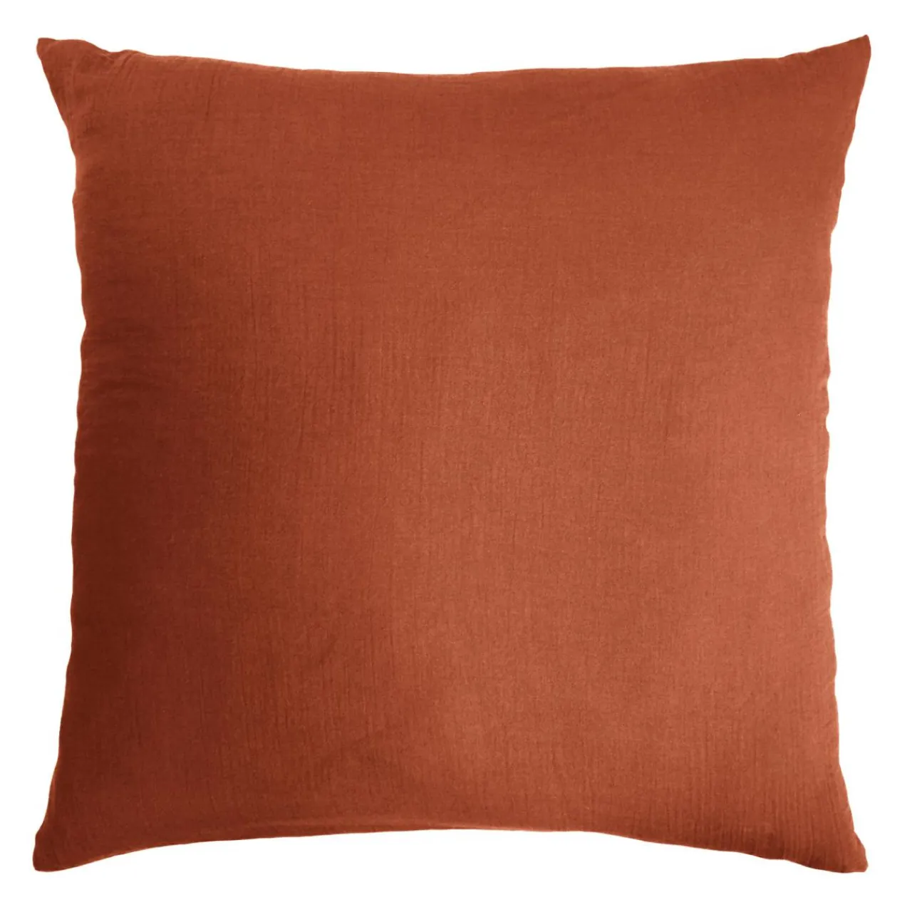 Taie D'Oreiller, Traversin|EMINZA Taie d'oreiller carrée gaze de coton (80 x 80 cm) Gaïa Terracotta
