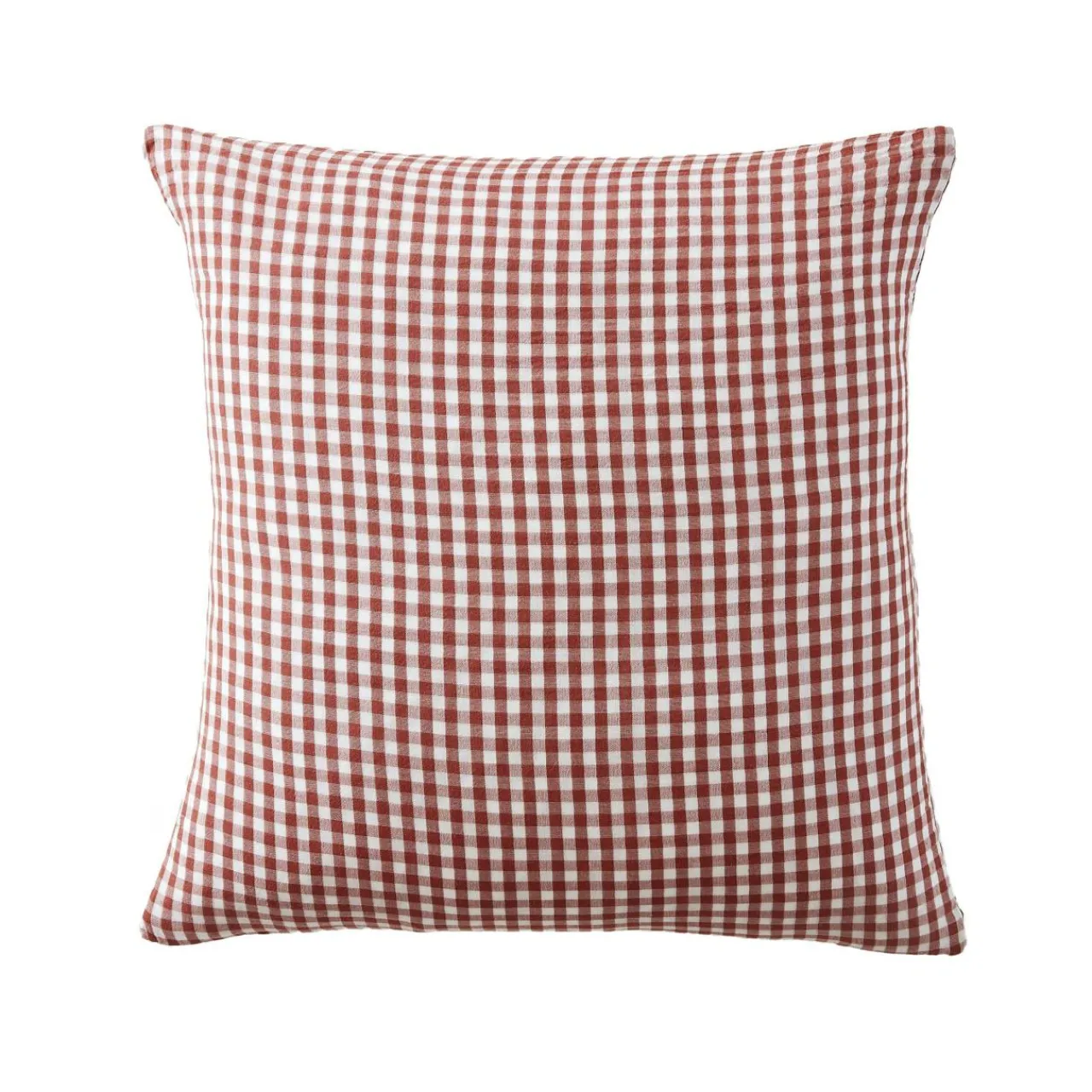 Taie D'Oreiller, Traversin|EMINZA Taie d'oreiller carrée gaze de coton (60 x 60 cm) Gaïa vichy Terracotta