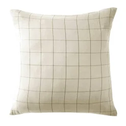 Taie D'Oreiller, Traversin|EMINZA Taie d'oreiller carrée gaze de coton (60 x 60 cm) Gaïa Match pampa Beige