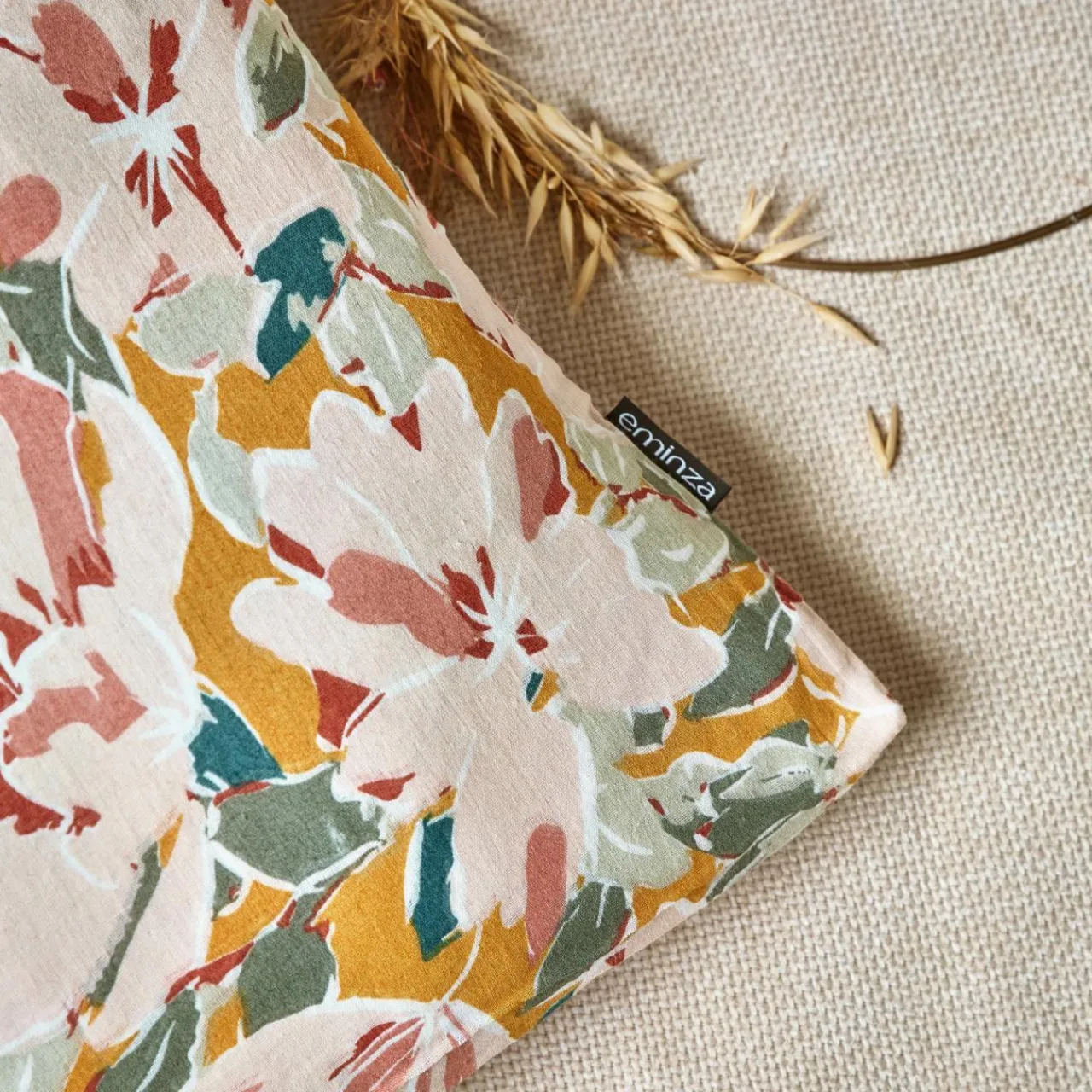 Taie D'Oreiller, Traversin|EMINZA Taie d'oreiller carrée gaze de coton (60 x 60 cm) April Multicolore