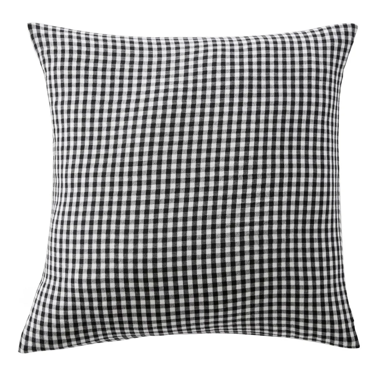 Taie D'Oreiller, Traversin|EMINZA Taie d'oreiller Carrée gaze de coton (80 x 80 cm) Gaïa Vichy noir