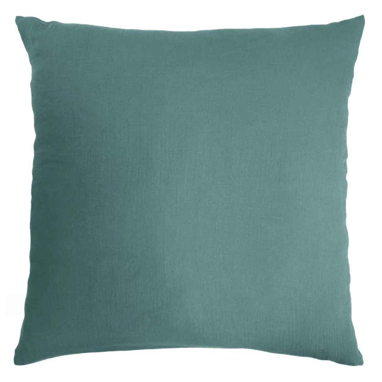 Taie D'Oreiller, Traversin|EMINZA Taie d'oreiller carrée gaze de coton (80 x 80 cm) Gaïa Bleu canard
