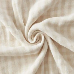 Taie D'Oreiller, Traversin|EMINZA Taie d'oreiller Carrée gaze de coton (80 x 80 cm) Gaïa Vichy beige
