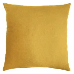 Taie D'Oreiller, Traversin|EMINZA Taie d'oreiller carrée gaze de coton (80 x 80 cm) Gaïa Jaune safran