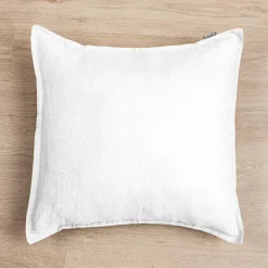Taie D'Oreiller, Traversin|EMINZA Taie d'oreiller carrée lin lavé (60 x 60 cm) Louise he Blanc