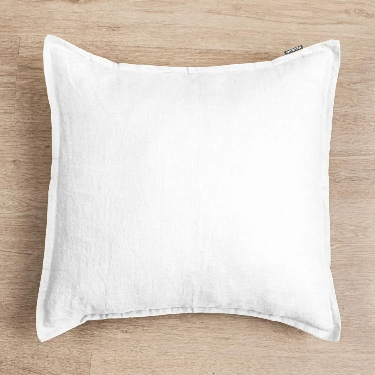 Taie D'Oreiller, Traversin|EMINZA Taie d'oreiller carrée lin lavé (60 x 60 cm) Louise he Blanc