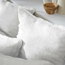 Taie D'Oreiller, Traversin|EMINZA Taie d'oreiller carrée lin lavé (60 x 60 cm) Louise he Blanc