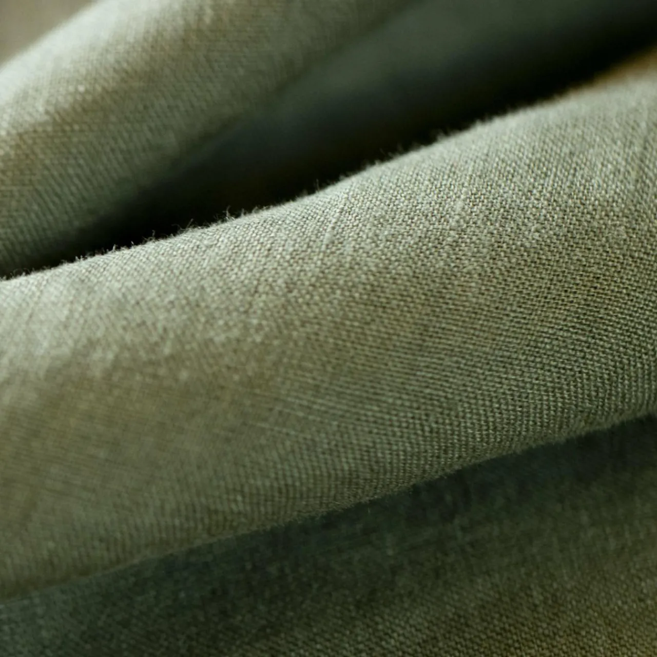 Taie D'Oreiller, Traversin|EMINZA Taie d'oreiller carrée lin lavé (80 x 80 cm) Louise Vert romarin