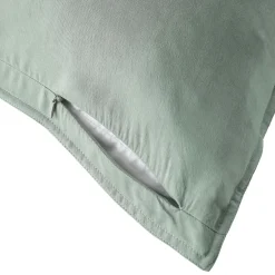 Taie D'Oreiller, Traversin|EMINZA Taie d'oreiller carrée lyocell Tencel™ lavé (80 x 80 cm) Olivia Vert Eucalyptus