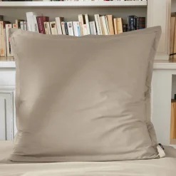 Taie D'Oreiller, Traversin|EMINZA Taie d'oreiller carrée percale de coton (65 x 65 cm) Cali Taupe