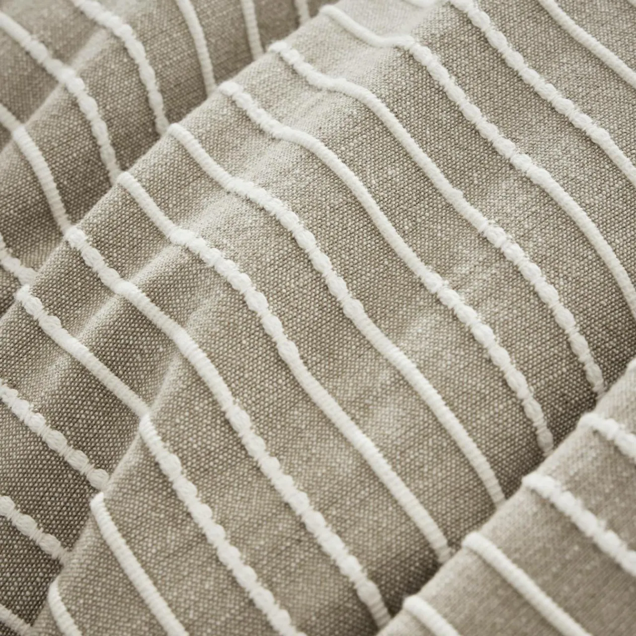 Taie D'Oreiller, Traversin|EMINZA Taie d'oreiller carrée réversible coton texturé et percale (80 x 80 cm) Alice Ecru