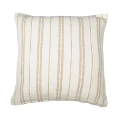 Taie D'Oreiller, Traversin|EMINZA Taie d'oreiller carrée réversible coton texturé et percale (80 x 80 cm) Alice Ficelle