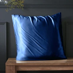 Taie D'Oreiller, Traversin|EMINZA Taie d'oreiller carrée soie de mûrier (80 x 80 cm) Mizuki Bleu marine