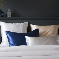 Taie D'Oreiller, Traversin|EMINZA Taie d'oreiller carrée soie de mûrier (63 x 63 cm) Mizuki he Blanc