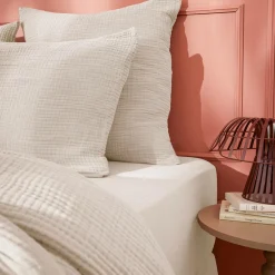 Taie D'Oreiller, Traversin|EMINZA Taie d'oreiller quadruple gaze de coton (50 x 70 cm) Victoria x Gaïa pampa Beige