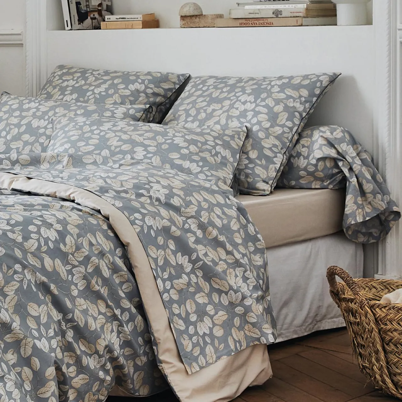 Taie D'Oreiller, Traversin|TRADILINGE Taie d'oreiller rectangulaire percale de coton (50 x 70 cm) Lison e Gris