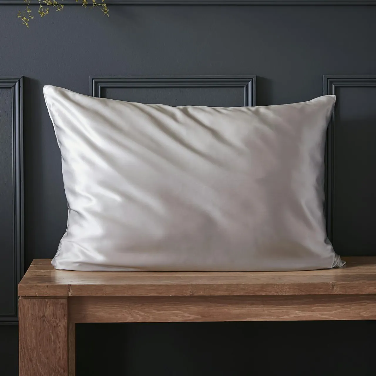 Taie D'Oreiller, Traversin|EMINZA Taie d'oreiller rectangulaire soie de mûrier (50 x 80 cm) Mizuki Gris clair