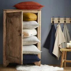 Taie D'Oreiller, Traversin|EMINZA Taie d'oreiller rectangulaire flanelle de coton (50 x 80 cm) Nina Gris clair