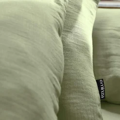 Taie D'Oreiller, Traversin|EMINZA Taie d'oreiller rectangulaire gaze de coton (50 x 70 cm) Gaïa Vert tilleul