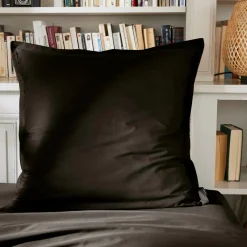Taie D'Oreiller, Traversin|EMINZA Taie d'oreiller rectangulaire percale de coton (50 x 80 cm) Cali e Noir