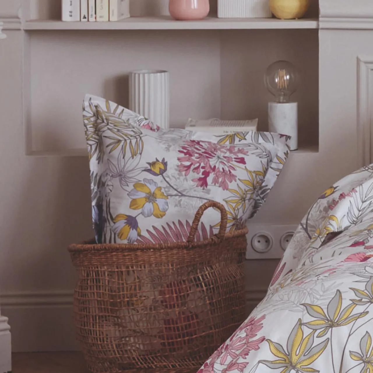 Taie D'Oreiller, Traversin|TRADILINGE Taie d'oreiller rectangulaire satin de coton (50 x 70 cm) Anaïs Multicolore