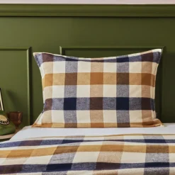 Taie D'Oreiller, Traversin|EMINZA Taie d'oreiller rectangulaire flanelle de coton (50 x 80 cm) Nina carreaux Multicolore Carreau Multicolore