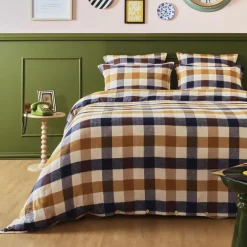 Taie D'Oreiller, Traversin|EMINZA Taie d'oreiller rectangulaire flanelle de coton (50 x 80 cm) Nina carreaux Multicolore Carreau Multicolore