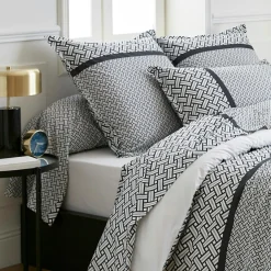 Taie D'Oreiller, Traversin|TRADILINGE Taie d'oreiller rectangulaire percale de coton (50 x 70 cm) Riviera e Gris