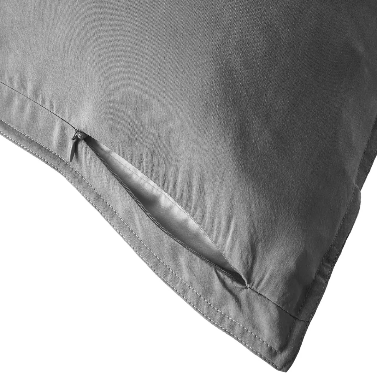 Taie D'Oreiller, Traversin|EMINZA Taie d'oreiller rectangulaire lyocell Tencel™ lavé (50 x 70 cm) Olivia granit Gris