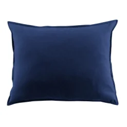 Taie D'Oreiller, Traversin|EMINZA Taie d'oreiller rectangulaire flanelle de coton (50 x 80 cm) Nina Bleu nuit