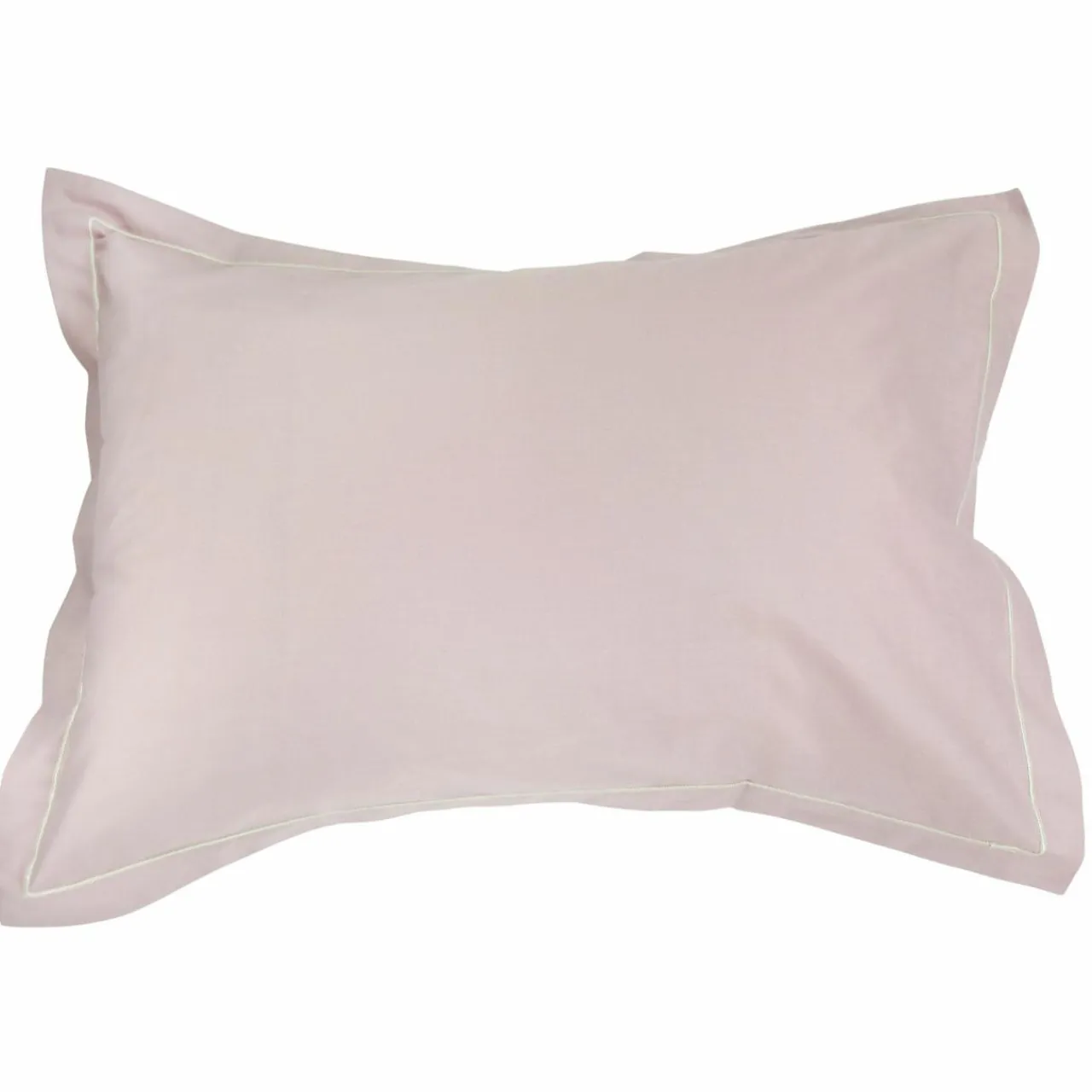 Taie D'Oreiller, Traversin|TRADI LINGE Taie d'oreiller rectangulaire coton Félicie ruban Rose clair