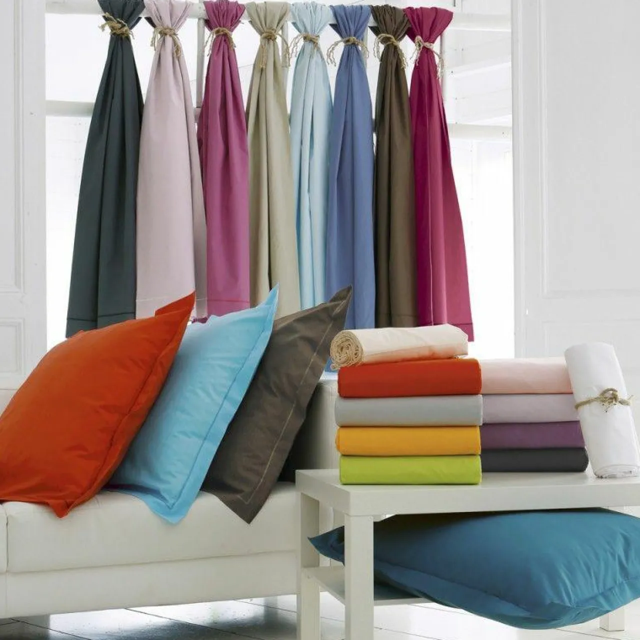 Taie D'Oreiller, Traversin|TRADI LINGE Taie d'oreiller rectangulaire coton Félicie ruban Rose clair