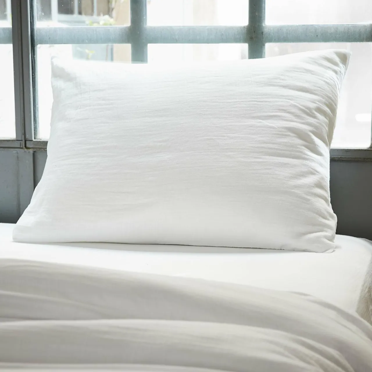 Taie D'Oreiller, Traversin|EMINZA Taie d'oreiller rectangulaire gaze de coton (50 x 80 cm) Gaïa chantilly Blanc