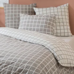 Taie D'Oreiller, Traversin|TRADILINGE Taie d'oreiller rectangulaire percale de coton (50 x 70 cm) Max e Gris