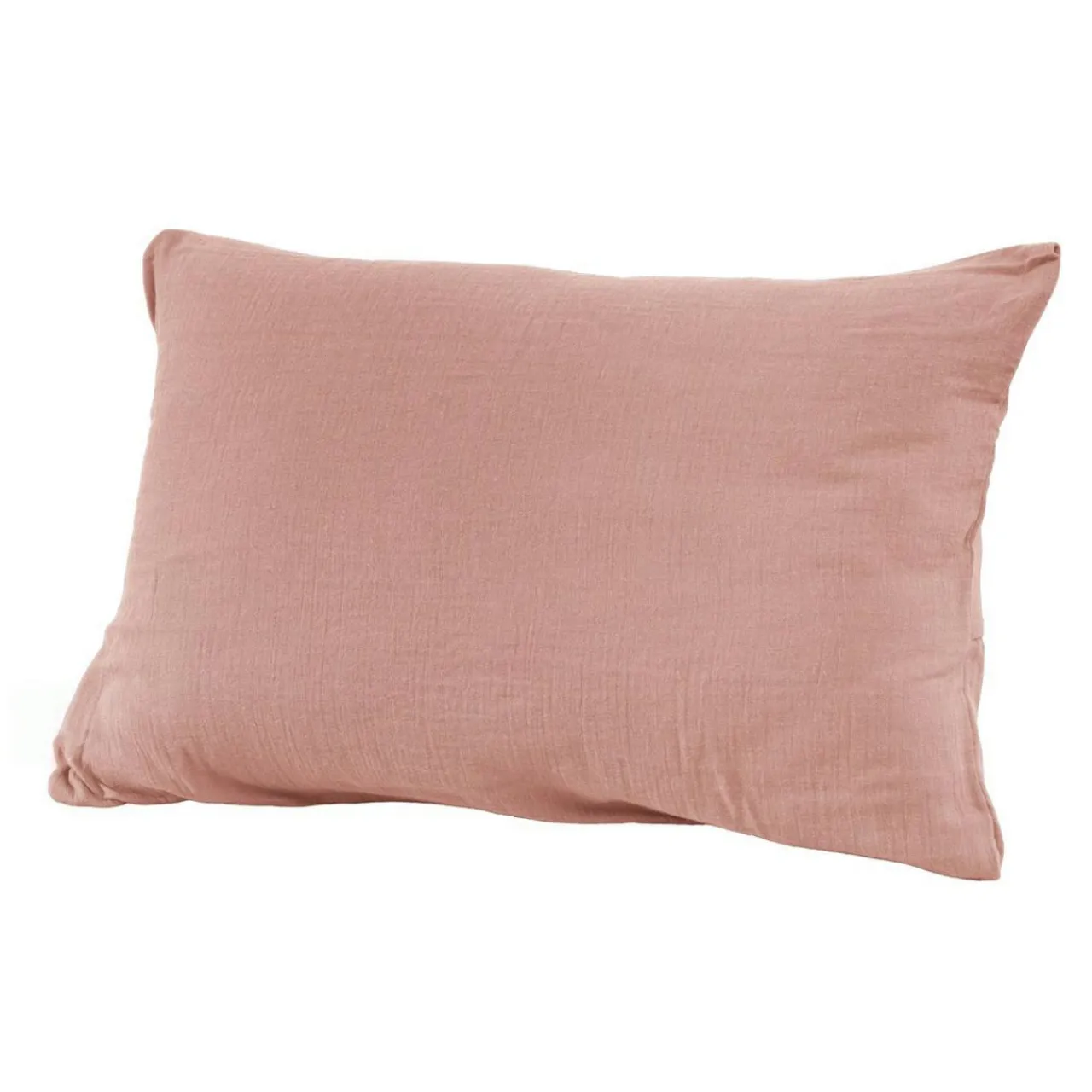 Taie D'Oreiller, Traversin|EMINZA Taie d'oreiller rectangulaire gaze de coton (50 x 70 cm) Gaïa Rose Pêche