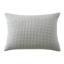 Taie D'Oreiller, Traversin|EMINZA Taie d'oreiller rectangulaire gaze de coton (50 x 70 cm) Gaïa vichy Vert romarin