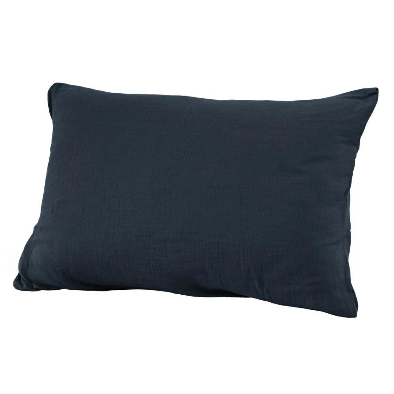Taie D'Oreiller, Traversin|EMINZA Taie d'oreiller rectangulaire gaze de coton (50 x 70 cm) Gaïa Bleu nuit