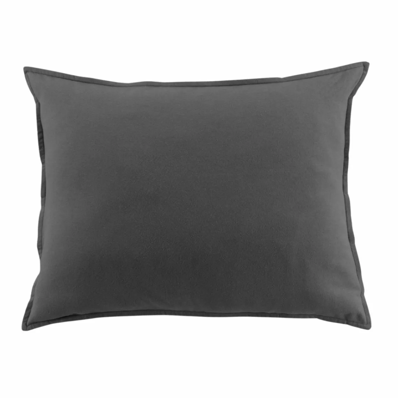 Taie D'Oreiller, Traversin|EMINZA Taie d'oreiller rectangulaire flanelle de coton (50 x 70 cm) Nina Gris Anthracite