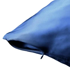 Taie D'Oreiller, Traversin|EMINZA Taie d'oreiller rectangulaire soie de mûrier (50 x 70 cm) Mizuki Bleu marine